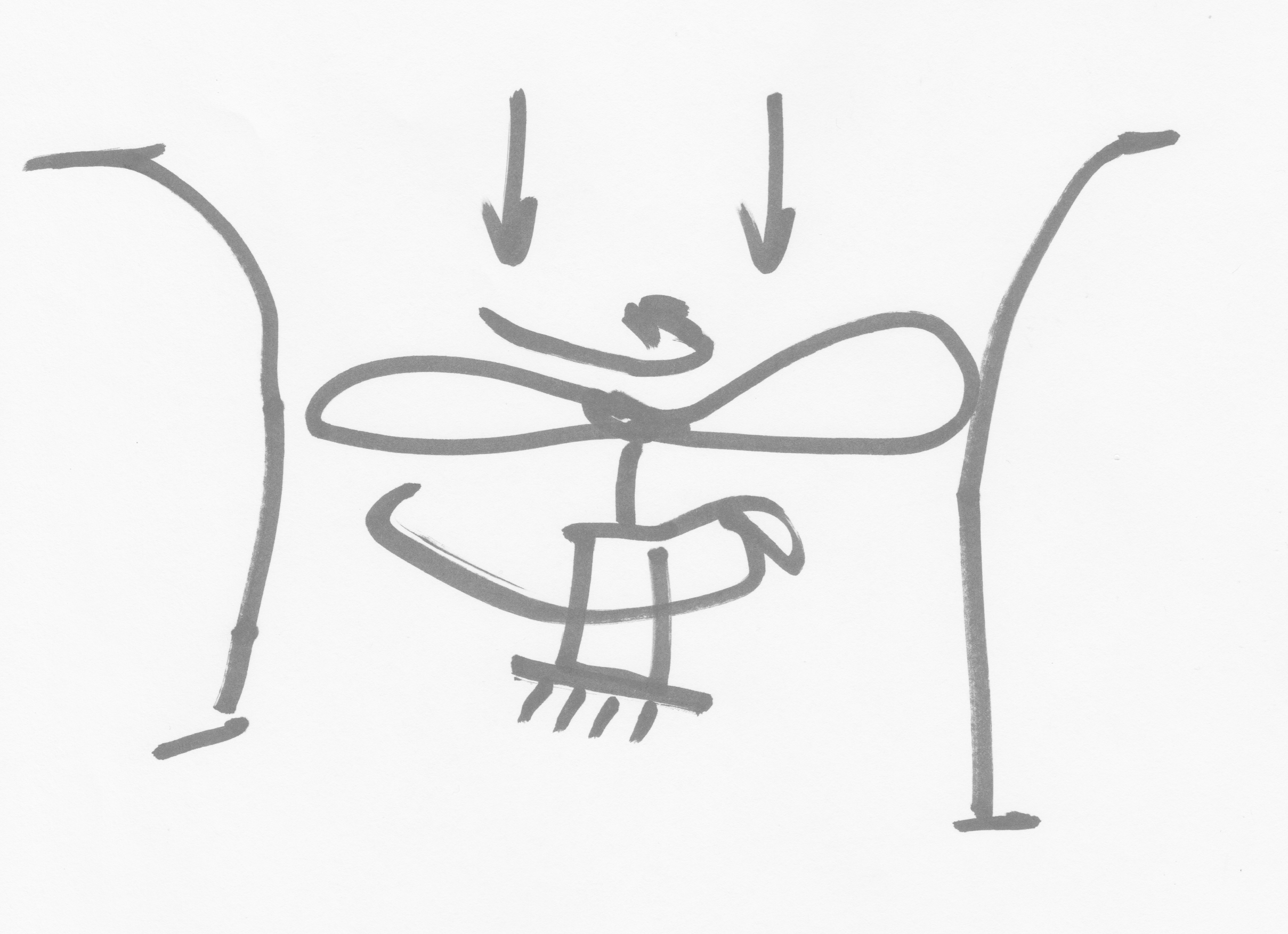 Basic propeller thrust illustration in a fluid or gas such as air